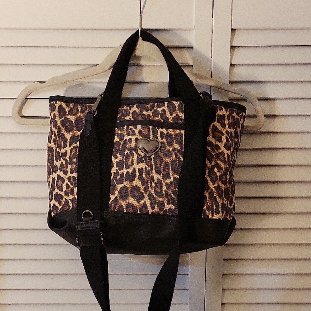 Leopard Print purse with Black Accents